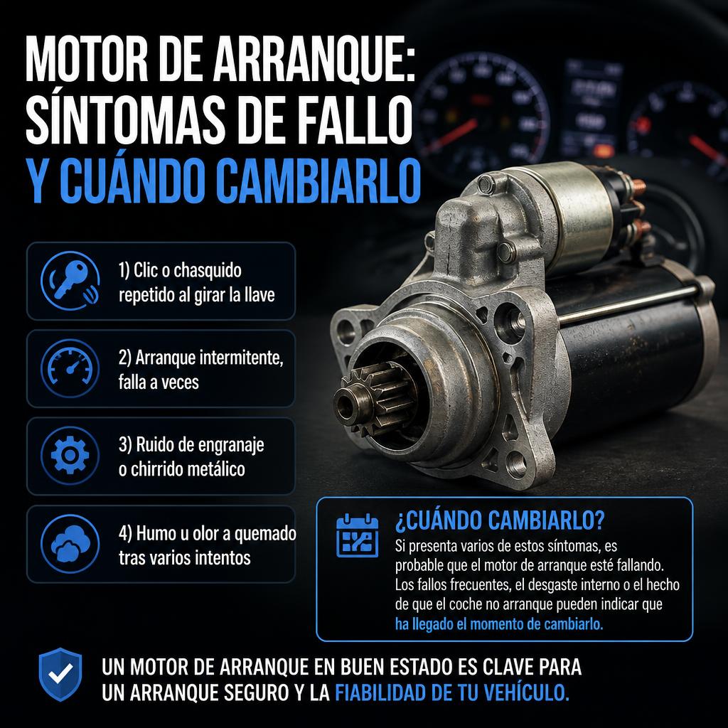 motor de arranque síntomas de fallo y cuándo cambiarlo